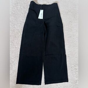 Yoga jeans Wide-Leg Ankle Crop corduroy Pants - Black size 28